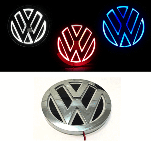 Image of VW VOLKSWAGEN Front Logo Light And Rear Logo Light Red White Blue 4D 5D