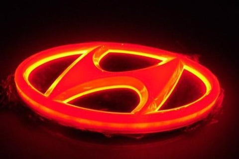 Image of Tiktok HYUNDAI Front Logo Light And Rear Logo Light Red White Blue 4D 5D