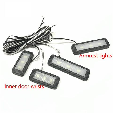 Image of Tiktok 4pcs Car Ambient LED Light Auto Inner Door Bowl handle Armrest Light