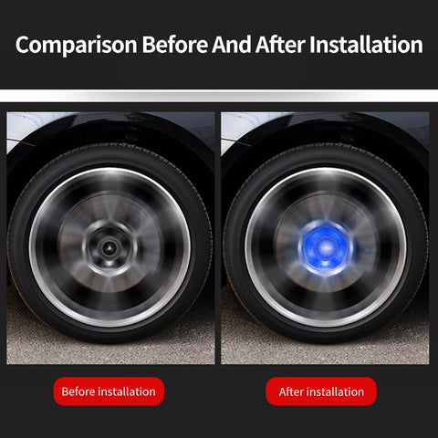 Image of Tiktok 4pcs Hub Led Lights Cap Car Floating Illumination