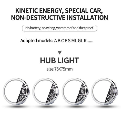 Image of Tiktok 4pcs Hub Led Lights Cap Car Floating Illumination