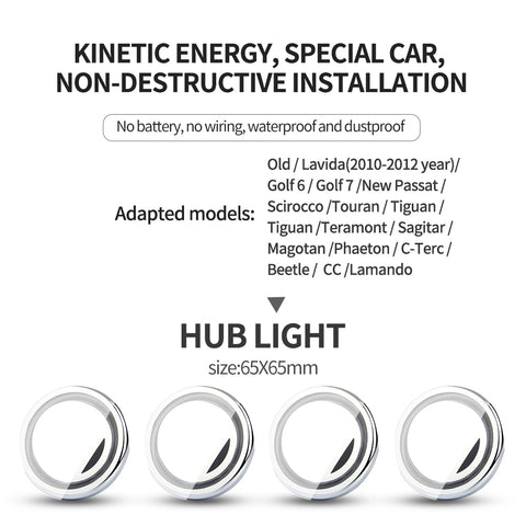 Image of Tiktok 4pcs Hub Led Lights Cap Car Floating Illumination