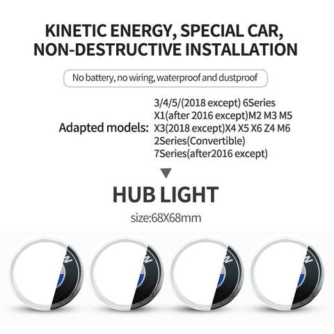 Image of Tiktok 4pcs Hub Led Lights Cap Car Floating Illumination