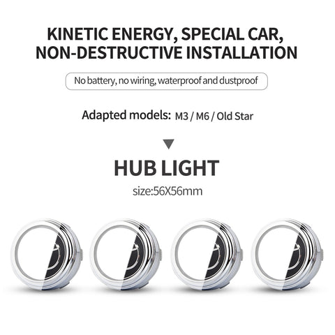 Image of Tiktok 4pcs Hub Led Lights Cap Car Floating Illumination