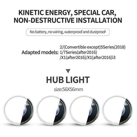 Image of Tiktok 4pcs Hub Led Lights Cap Car Floating Illumination