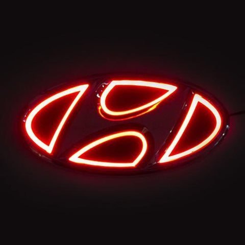 Image of Tiktok HYUNDAI Front Logo Light And Rear Logo Light Red White Blue 4D 5D