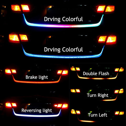 Image of Tiktok Car Rear Trunk Tail Light 120cm Colorful Dynamic Reverse Warning LED