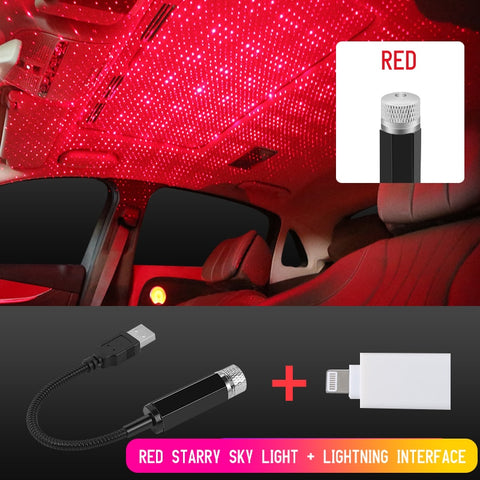 Image of Tiktok Car Roof Star Light Interior LED Starry Laser Atmosphere Ambient