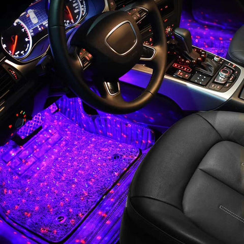 Image of Car Sole Full of Star and Atmosphere Light Breathable Car Light Remote Control Colorful Voice Control