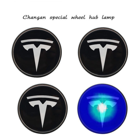 Image of Tiktok Tesla Car Modification Hub Cap Light Cover wheel
