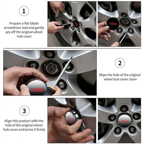 Image of Tiktok 4pcs Hub Led Lights Cap Car Floating Illumination