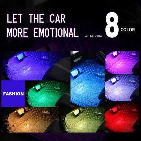 Image of Tiktok Led Car Foot Ambient Light With USB Cigarette Lighter Backlight Music Control App RGB
