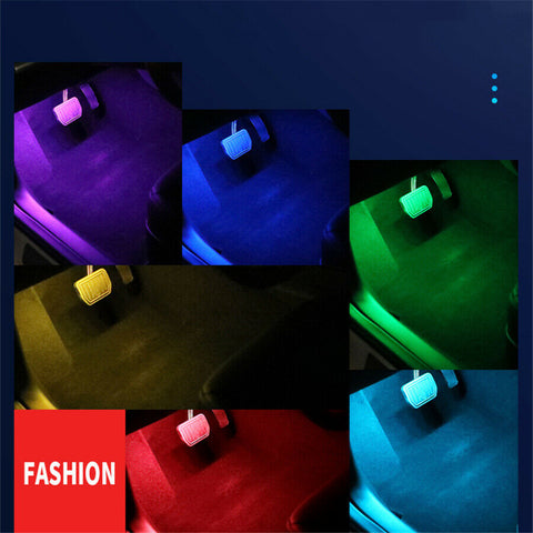 Image of Tiktok RGB LED Car Interior Atmosphere Lights Charging Foot Lamp 2Pcs