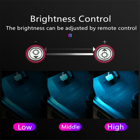 Image of Tiktok RGB LED Car Interior Atmosphere Lights Charging Foot Lamp 2Pcs
