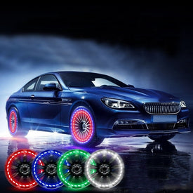 Tiktok 1 Pcs Car Wheel Hub Tire Decorative Light  Waterproof colorful Solar Energy Flash Car