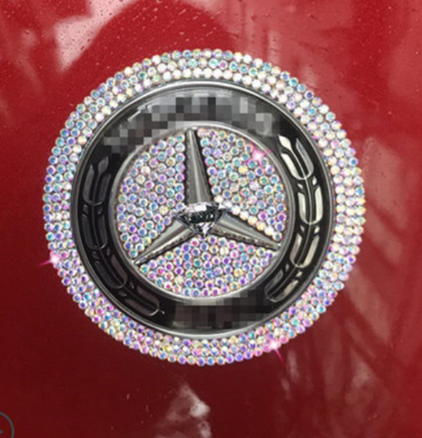 Image of Tiktok Bling Bling Car Steering Wheel Decorative Diamond Sticker Fit For Mercedes Benz C200LGLAGLCGLESLKCLSCLAB