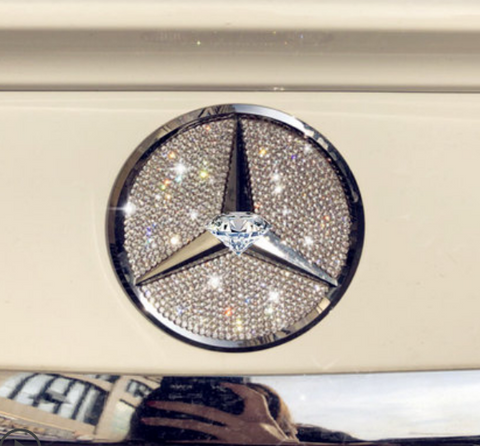 Image of Tiktok Bling Bling Car Steering Wheel Decorative Diamond Sticker Fit For Mercedes Benz C200LGLAGLCGLESLKCLSCLAB