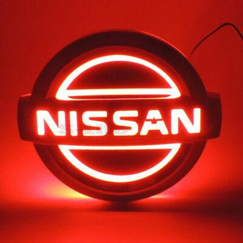 Image of Tiktok NISSAN Rear and Front Logo Light Red White Blue 4D 5D