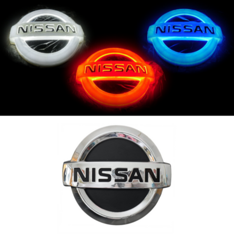 Image of Tiktok NISSAN Rear and Front Logo Light Red White Blue 4D 5D