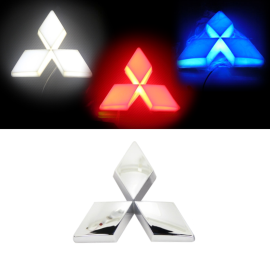Tiktok MITSUBISHI Rear Logo Light Red White Blue 4D 5D