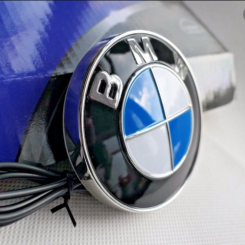 Image of Tiktok BMW Front and Rear Decorative Emblem Light Red White Blue 4D