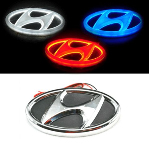 Image of Tiktok HYUNDAI  Front Logo Light And Rear Logo Light Red White Blue 4D 5D