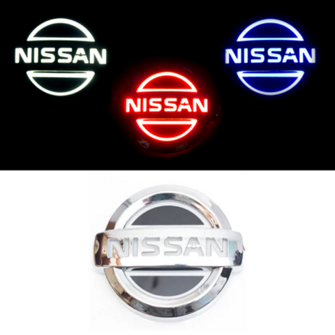 Image of Tiktok NISSAN Rear and Front Logo Light Red White Blue 4D 5D