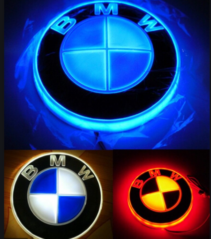 Image of Tiktok BMW Front and Rear Decorative Emblem Light Red White Blue 4D