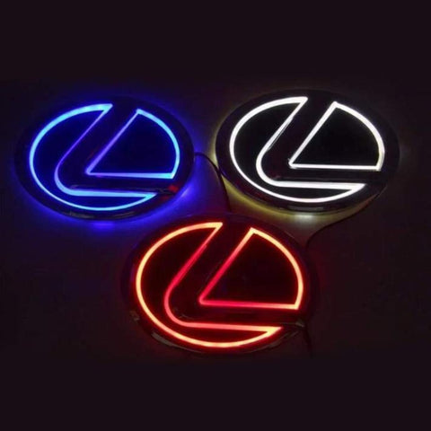 Image of Tiktok LEXUS  Front Logo Light And Rear Logo Light Red White Blue 4D 5D