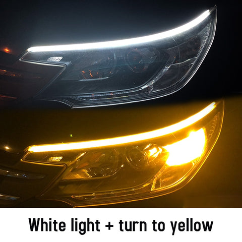 Image of Tiktok 2pcs LED DRL Car Daytime Running Light Flexible Waterproof Strip