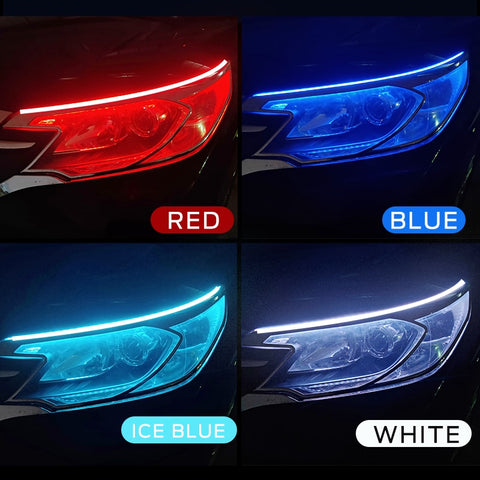 Image of Tiktok 2pcs LED DRL Car Daytime Running Light Flexible Waterproof Strip