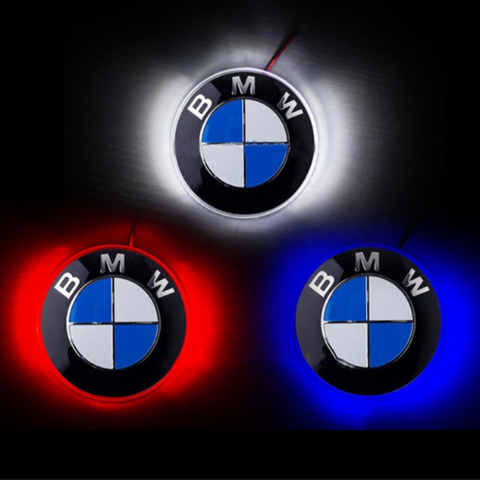 Image of Tiktok BMW Front and Rear Decorative Emblem Light Red White Blue 4D