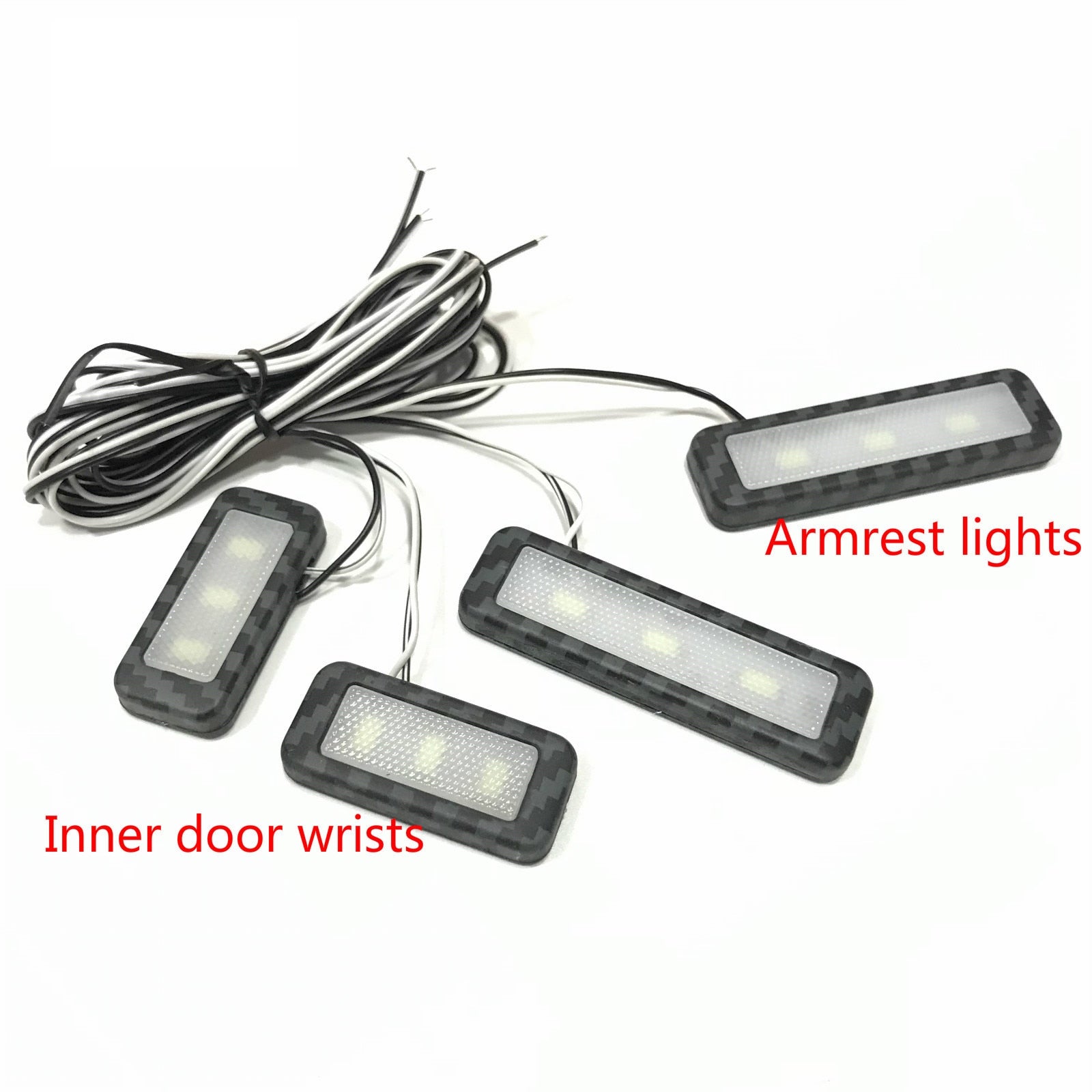 Tiktok 4pcs Car Ambient LED Light Auto Inner Door Bowl handle Armrest Light
