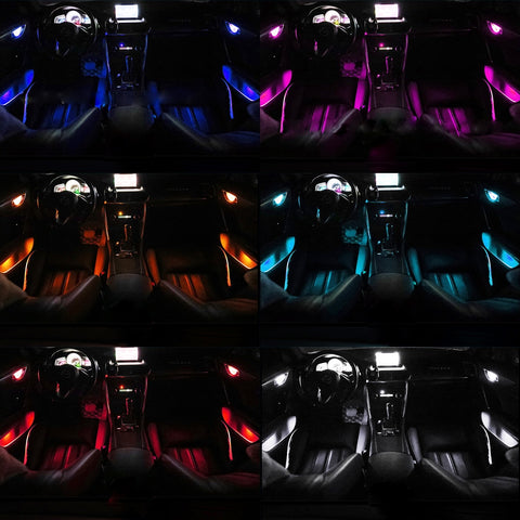 Image of Tiktok 4pcs Car Ambient LED Light Auto Inner Door Bowl handle Armrest Light