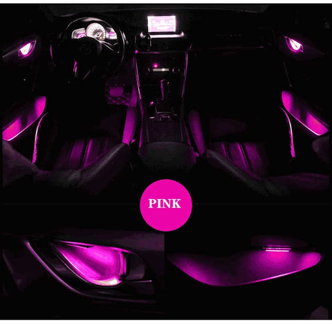 Image of Tiktok 4pcs Car Ambient LED Light Auto Inner Door Bowl handle Armrest Light