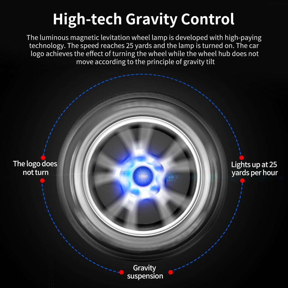 Tiktok 4pcs Hub Led Lights Cap Car Floating Illumination