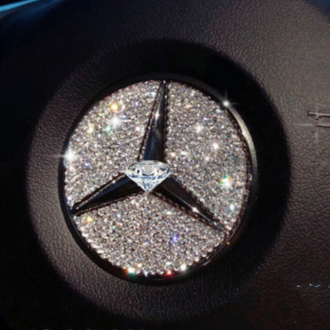 Image of Bling Car Steering Wheel Decorative Diamond Sticker