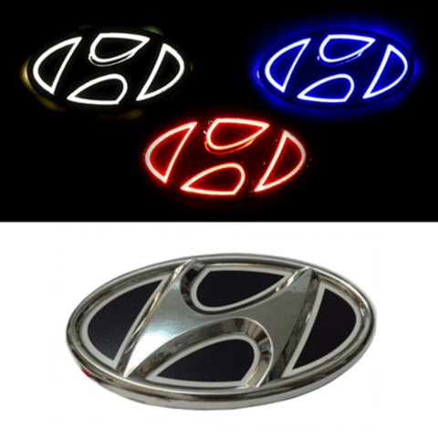 Image of Tiktok HYUNDAI  Front Logo Light And Rear Logo Light Red White Blue 4D 5D