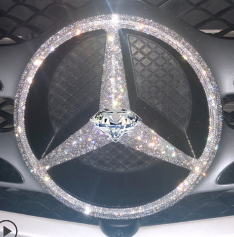 Image of Tiktok Bling Bling Car Steering Wheel Decorative Diamond Sticker Fit For Mercedes Benz C200LGLAGLCGLESLKCLSCLAB