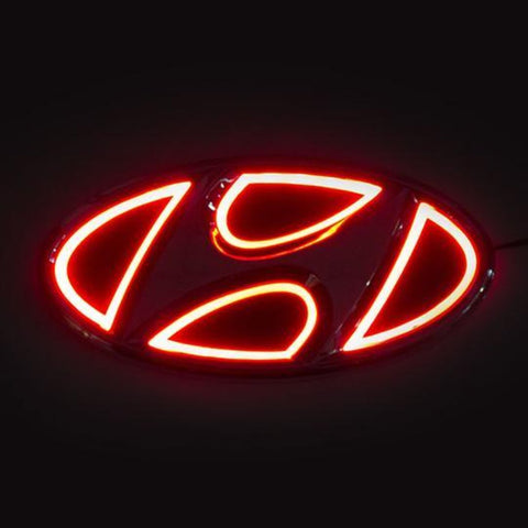 Image of Tiktok HYUNDAI  Front Logo Light And Rear Logo Light Red White Blue 4D 5D