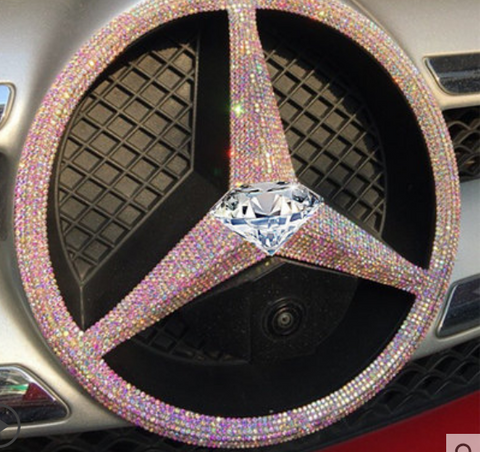 Image of Tiktok Bling Bling Car Steering Wheel Decorative Diamond Sticker Fit For Mercedes Benz C200LGLAGLCGLESLKCLSCLAB