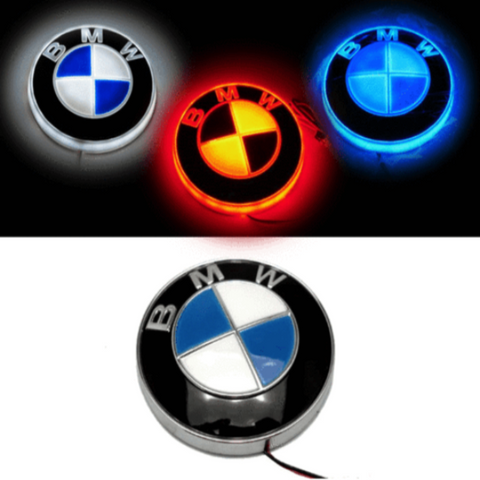 Image of Tiktok BMW Front and Rear Decorative Emblem Light Red White Blue 4D