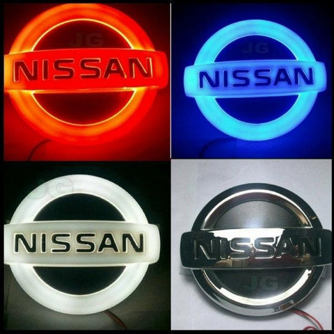 Image of Tiktok NISSAN Rear and Front Logo Light Red White Blue 4D 5D