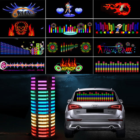 Image of 90*25 40*30 Automobile LED Equalizer Car Interiror Atmosphere Music Rhythm