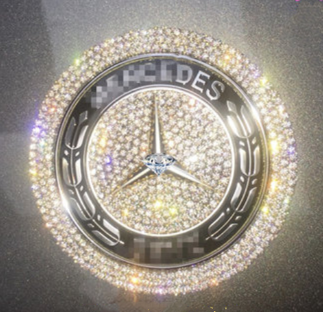 Image of Tiktok Bling Bling Car Steering Wheel Decorative Diamond Sticker Fit For Mercedes Benz C200LGLAGLCGLESLKCLSCLAB