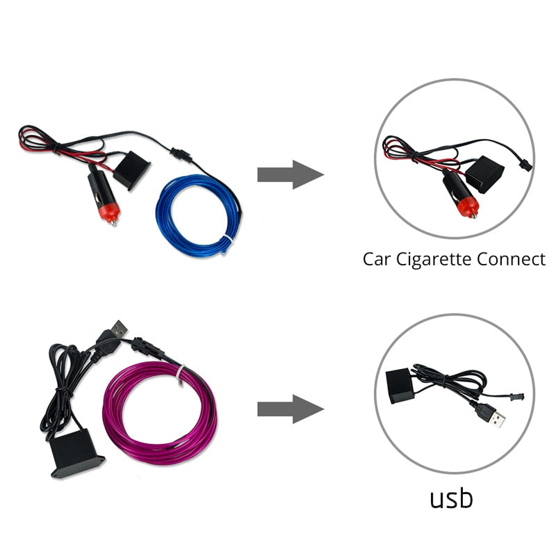 Tiktok Ambient Lamp RGB Car LED Neon cold light Auto interior atmosphere light