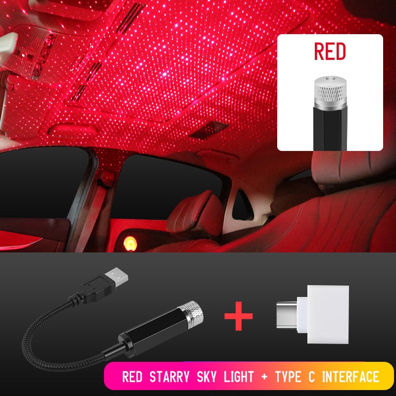 Tiktok Car Roof Star Light Interior LED Starry Laser Atmosphere Ambient