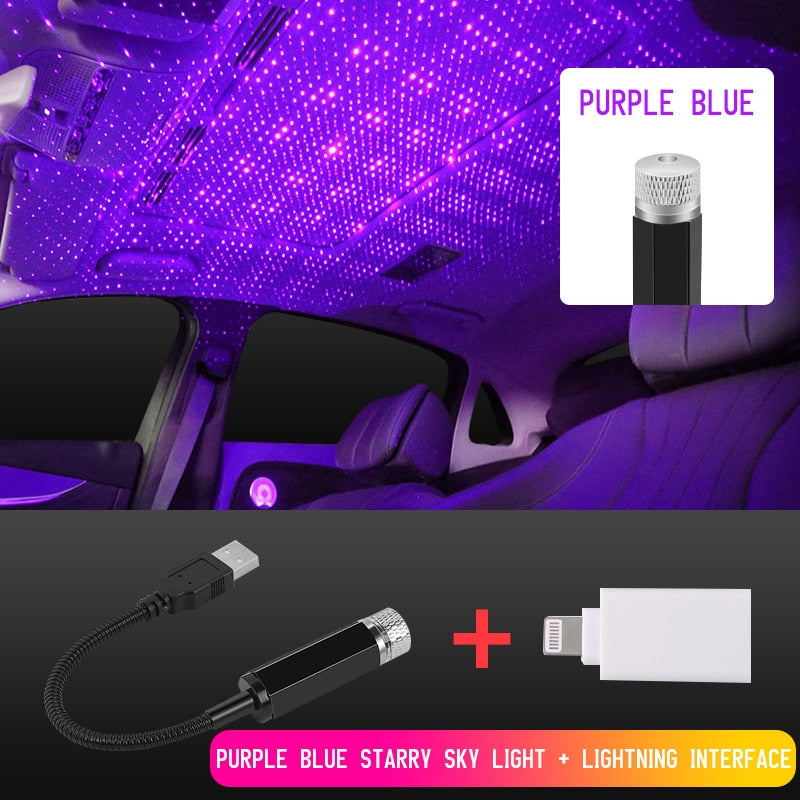 Tiktok Car Roof Star Light Interior LED Starry Laser Atmosphere Ambient