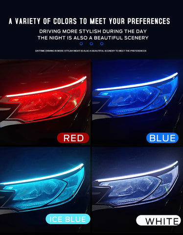 Image of Tiktok 2pcs LED DRL Car Daytime Running Light Flexible Waterproof Strip