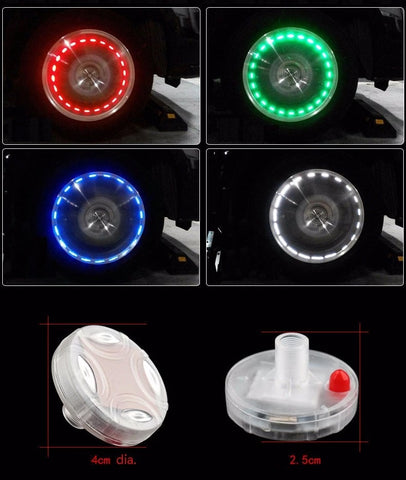 Image of Tiktok 4PCS Car Ambient Hub Lamp Solar Energy Decorative Neon Tire Led Light Rgb Auto Wheel Cap Lights Exterior Styling Accessories